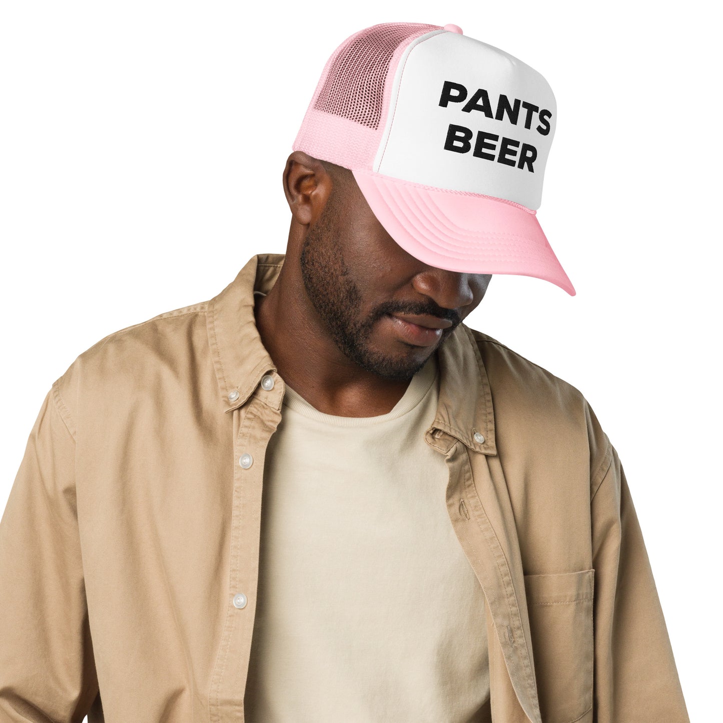 PANTS BEER EMBROIDERED FOAM TRUCKER HAT